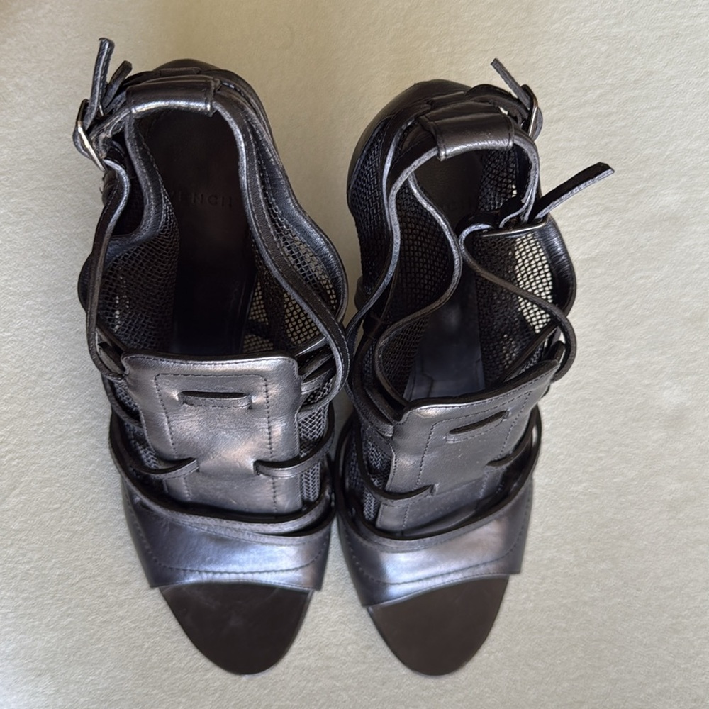 GIVENCHY leather mesh accent lace up boots - Picture 3 of 11